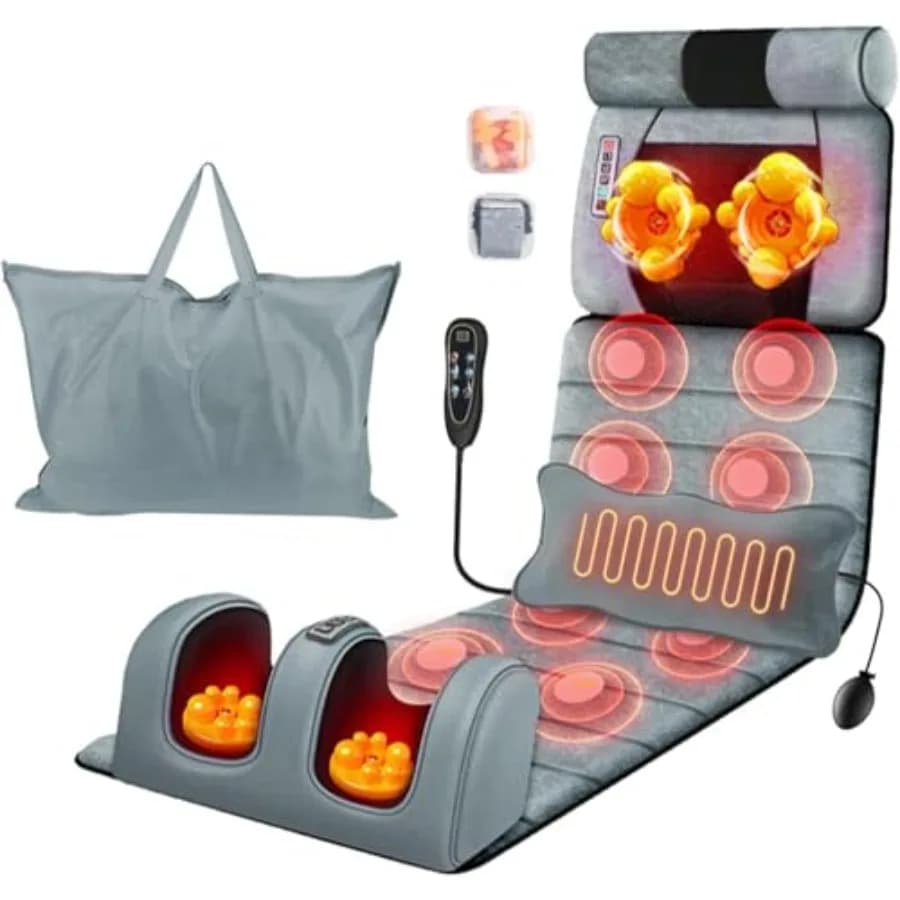 Electric Massage Mat for All Body with Vibrant Cushion, Chair Back Massage Cushion for cervical massage/foot plant and lumbar