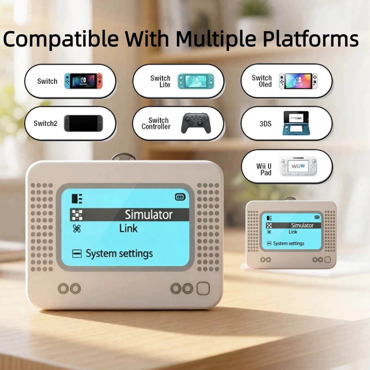 Screen-equipped smart emulator Link smart card Pixl emulator rechargeable NFC writer suitable for Switch series, Wii U, and 3DS