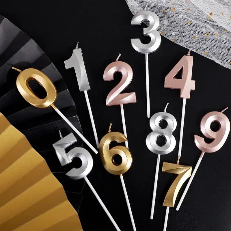 1 pz nuovo numero 0-9 candele di compleanno estese grande design 3D torta candela decorazione topper per la celebrazione dell'anniversario di compleanno