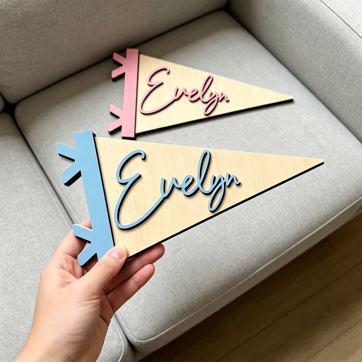 1pc personalized double-layer wooden surname brand, multi-layer customized gifts, personalized children's room decoration
