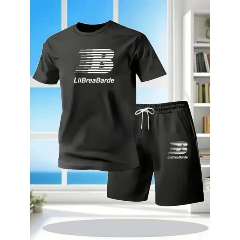 Nuovo Set Estivo 2025 per Uomo: T-shirt a Maniche Corte e Pantaloncini Sportivi, Completo Casual alla Moda