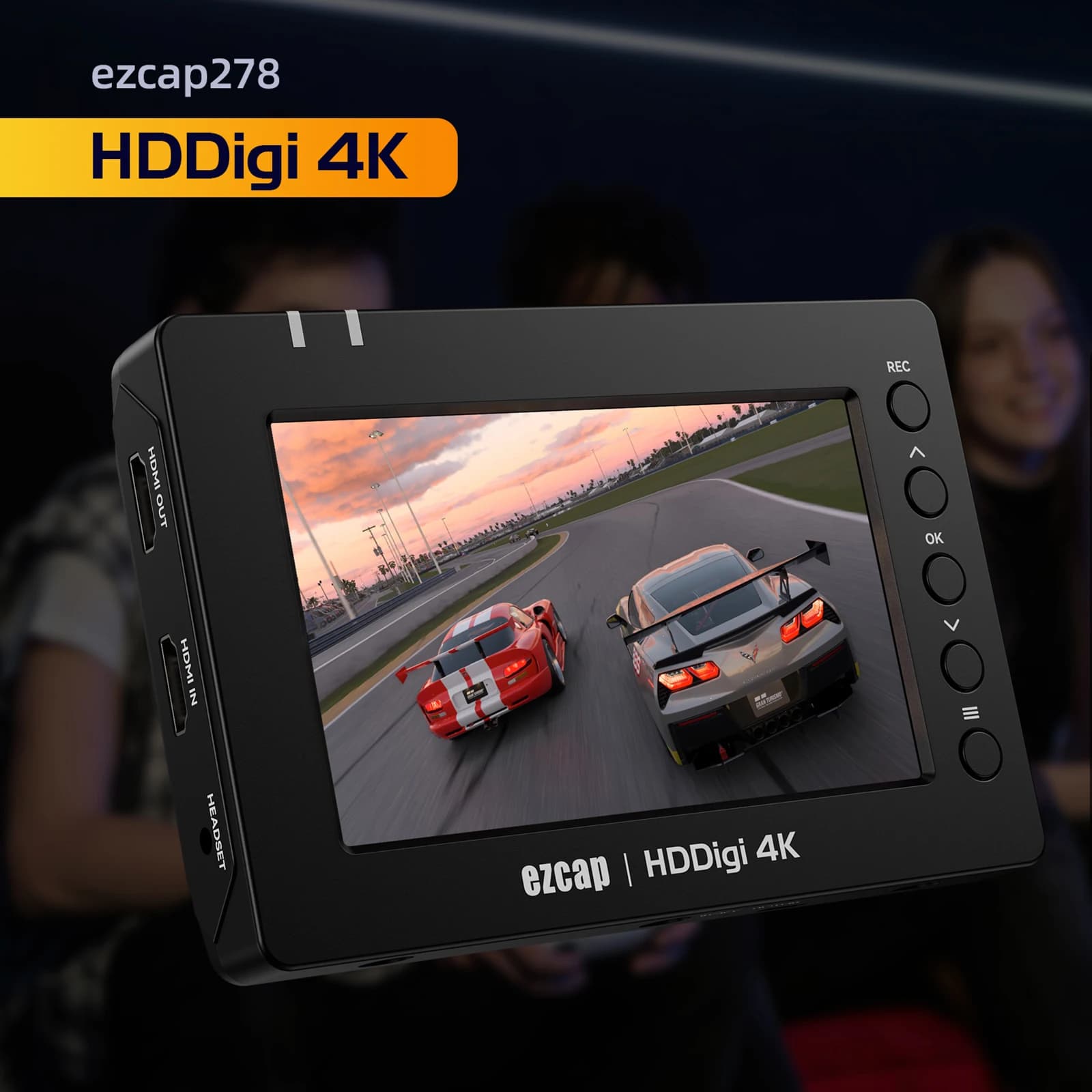 Registratore di giochi con scheda di acquisizione video HDMI 4K con schermo, risparmia su scheda TF USB Flash U Supporto disco Riproduzione microfono Audio Mix HDMI Loop