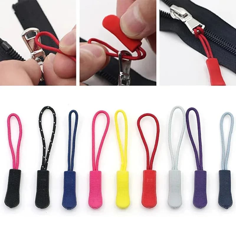 10 pz Tirazip di ricambio con clip per cordino, per riparare cerniere di borse, valigie, tende, zaini
