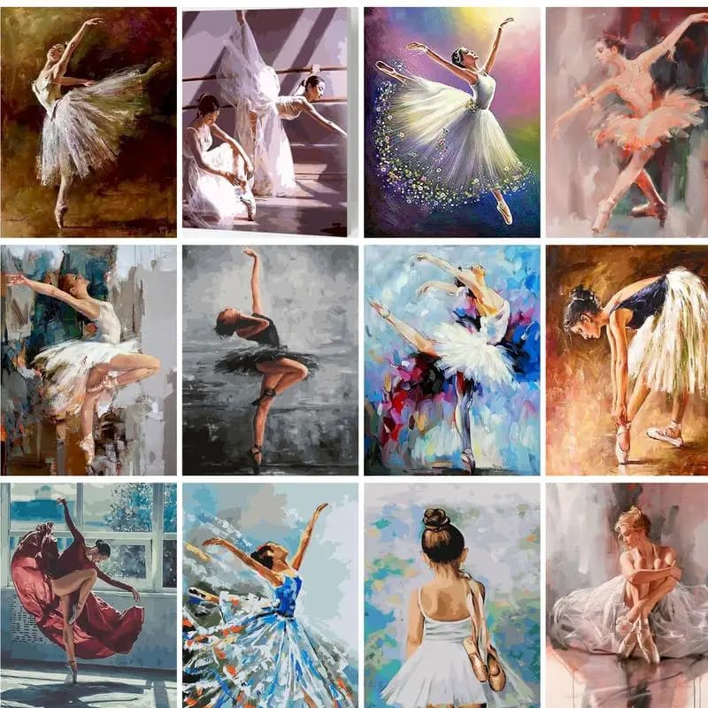 GATYZTORY 60x75cm Painting By Numbers Kits Ballet Girl Figure Oil Paints Acrylic Cnavas Home Bedroom Wall Artcraft Picture