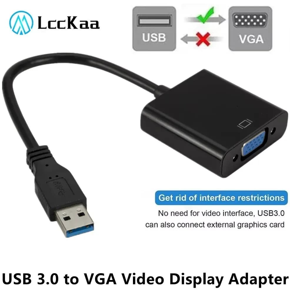 LccKaa Adattatore USB 3.0 a VGA Scheda video esterna Convertitore multi display per Win 7/8/10 Desktop Laptop PC Proiettore Monitor