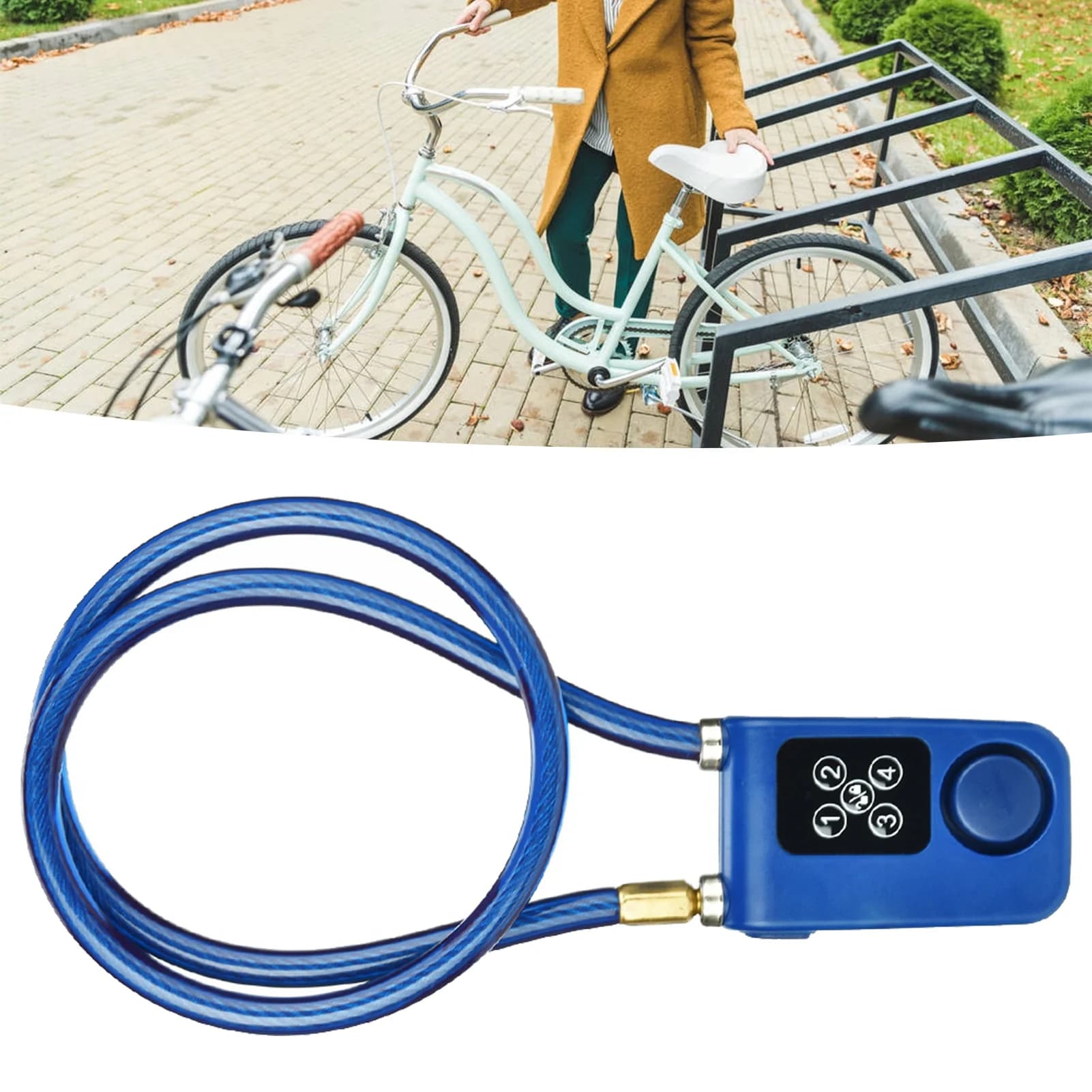 Blocco allarme intelligente antifurto Blue Y787 - Ideale per cancelli bici con controllo APP e funzionalità di alta sicurezza