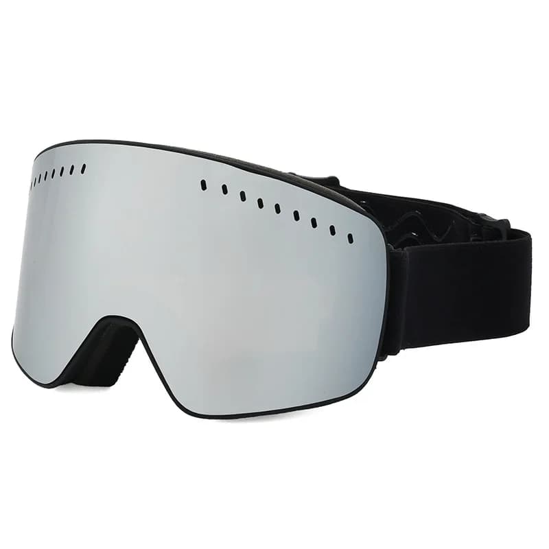 Occhiali da Sci Polarizzati Senza Montatura con Doppia Lente Magnetica, Antiappannamento per Alpinismo, Regolabili, Unisex per Uomini o Donne