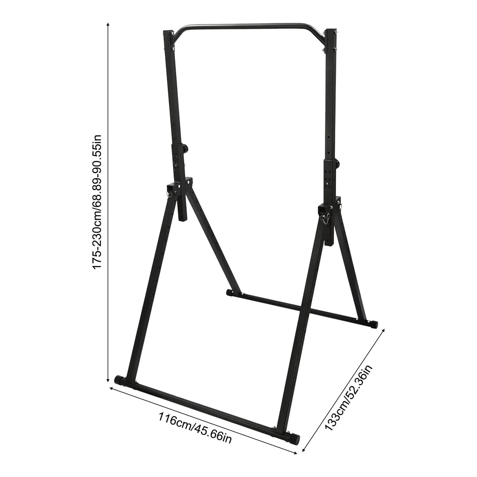 Adjustable Horizontal Bar Stand Alone Home Fitness Studio Pull up Bar 200KG Capacity Free Standing Exercise Equipment
