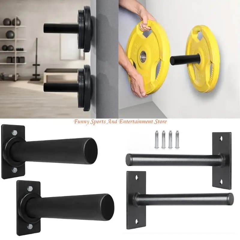C4DE traction handle with weight plate rod, wall mounted barbell bracket, for versatile exercises