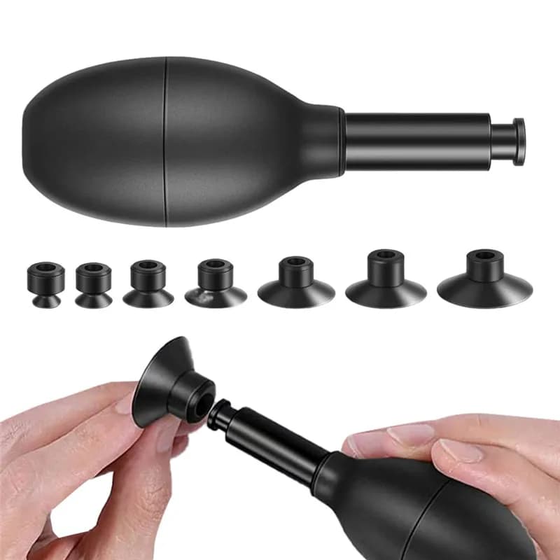 Kit ventosa per lenti con 7 ventose Forte aspirazione manuale Penna per aspirazione sottovuoto Estrattore per lenti per la riparazione delle lenti Pulizia degli orologi