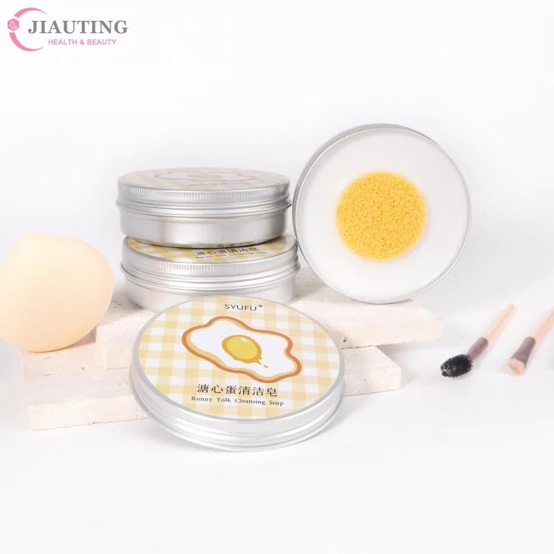 Handmade Soap For Makeup Brush Cleaning Tool Cleansing Soap With Silicone Pad For Makeup Powder Puff Cleaning