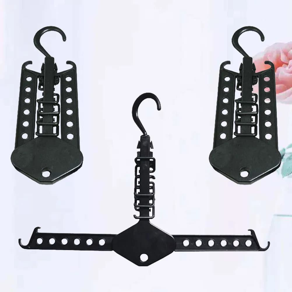 3Pcs Folding Storage Hanger with Rotatable Hook 13-Hole Design Smooth Edge PP Material Space Saving Clothes Organizer for Home
