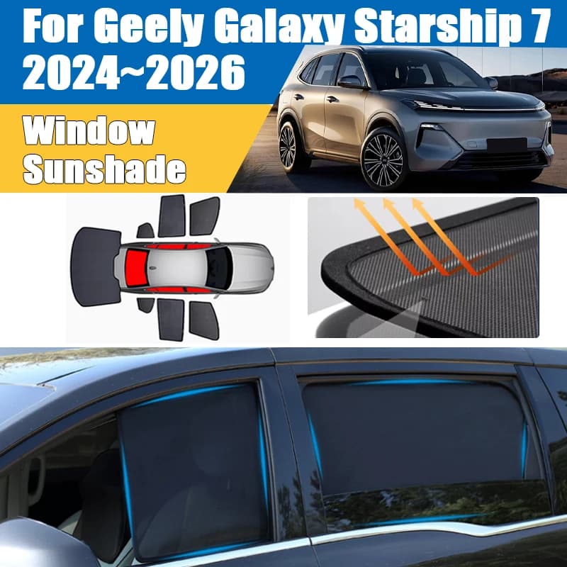 Parasole per Auto Geely Galaxy Starship 7 EM-i P145 2024-2026, Tenda a Rete per Parabrezza che Blocca i Raggi UV, Accessori Auto