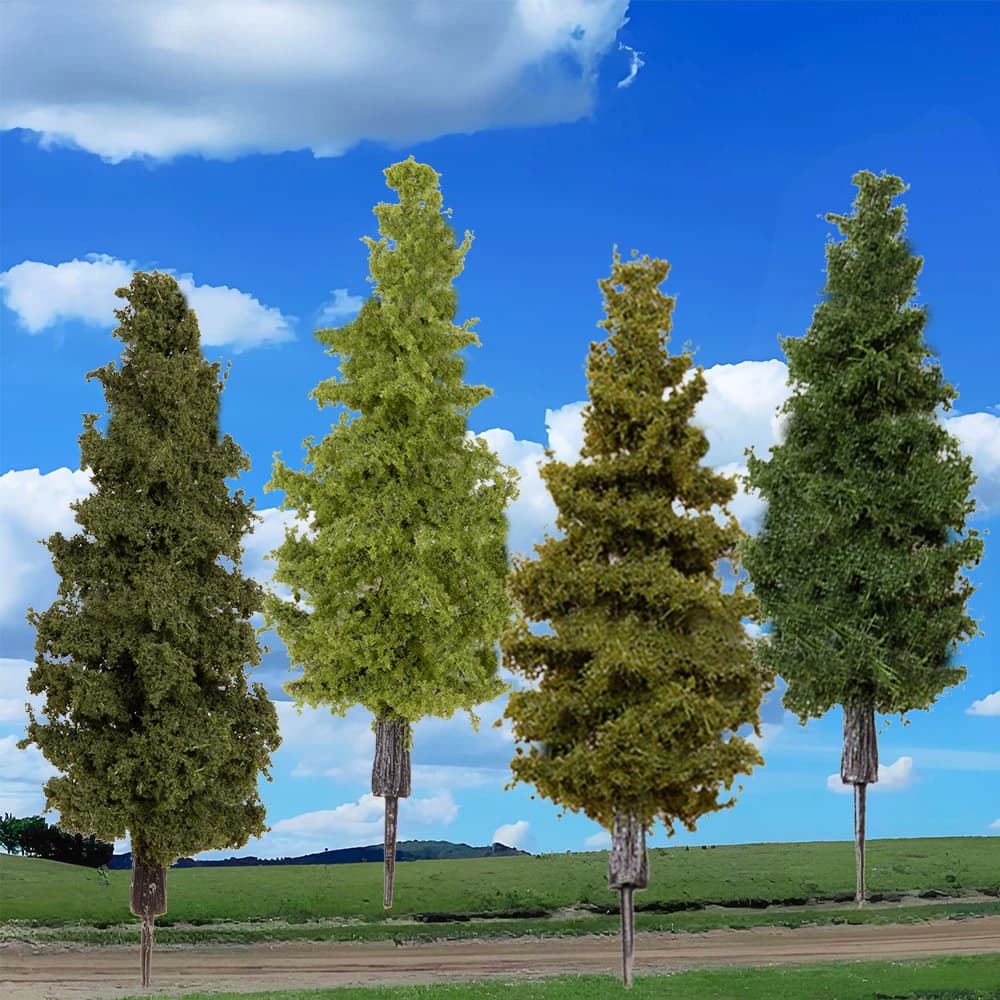 2 pezzi in scala 1:87 modello alberi di pino paesaggio di cedro treno in miniatura layout ferroviario scenario diorami decorazione del giorno di Natale fai da te