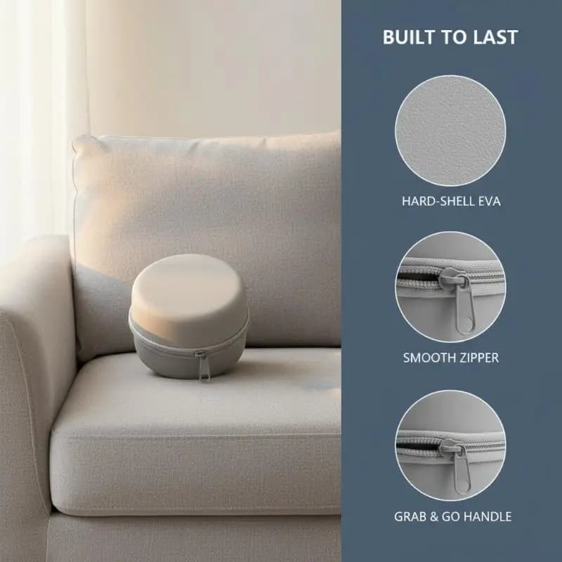 【SA】【YA】Cuscino da viaggio in memory foam a forma di U in EVA con custodia rigida rotonda e cerniera per il riposo del pranzo