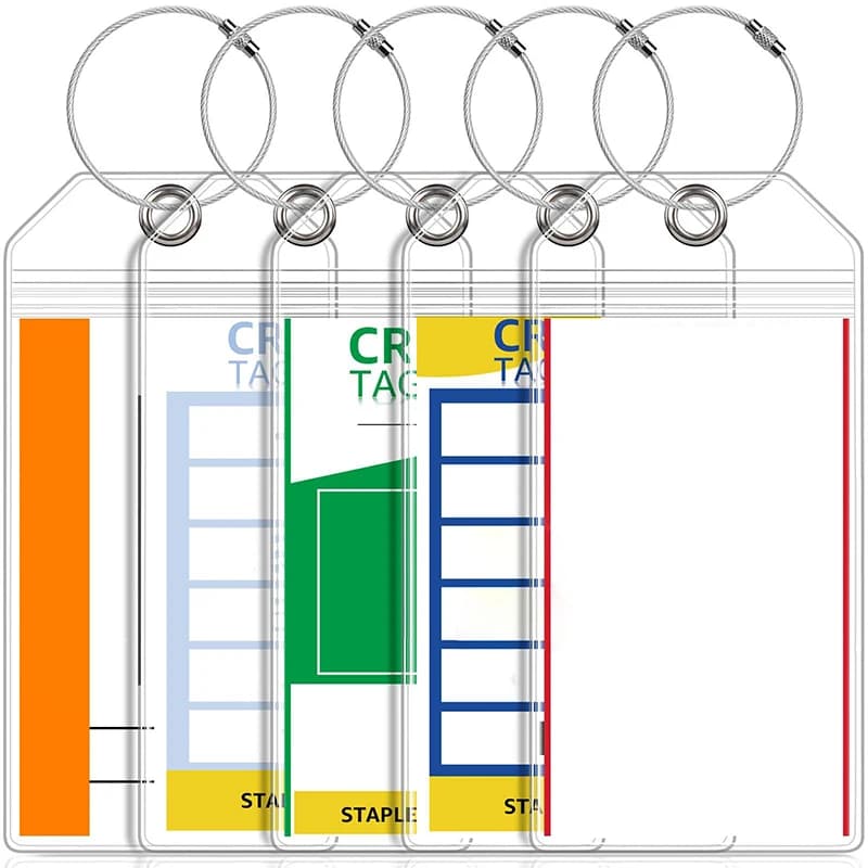 Porta Biglietti da Viaggio in PVC Impermeabile, Etichette per Bagagli da Crociera, Porta Etichette Durevole per Valigie, Etichette Trasparenti per Crociere
