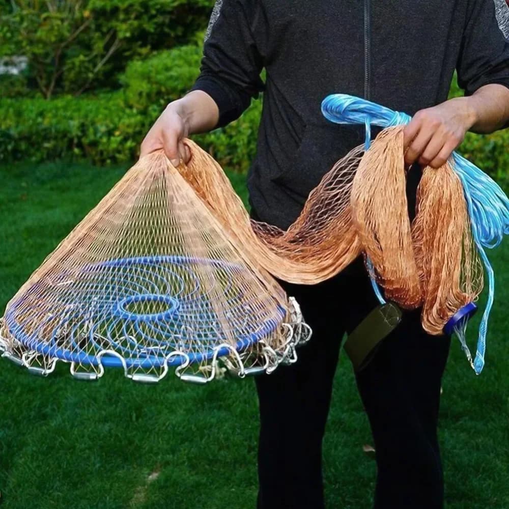 Anello per rete da pesca da 45 cm Anello per pesca a mosca in plastica Anelli per reti per pesci Bule Lancio a mano Rete da pesca americana Strumenti per pesci