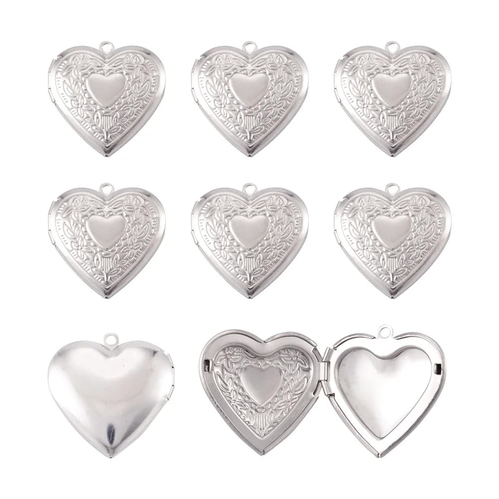 5/10pcs Blank Photo Frame Charms Stainless Steel Oval Heart Picture Locket Pendants For DIY Jewelry Making Accessories Gifts
