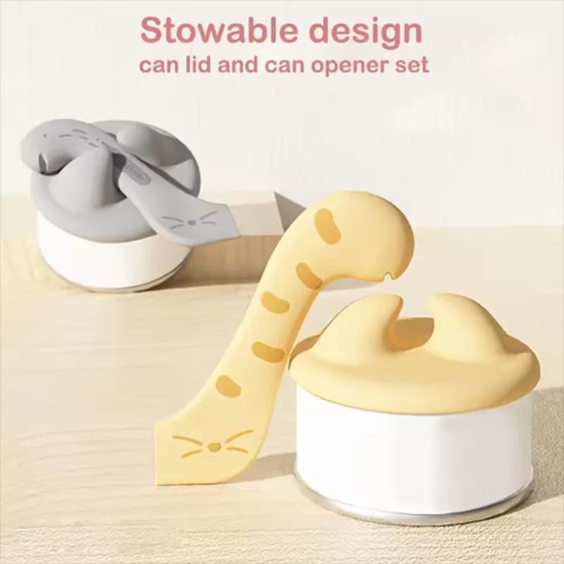 Nuovo coperchio sigillato per lattine di cibo per gatti, cucchiaio alla moda e comodo per lattine di cibo per cani, coperchio sigillante per la conservazione della freschezza con cucchiaio.