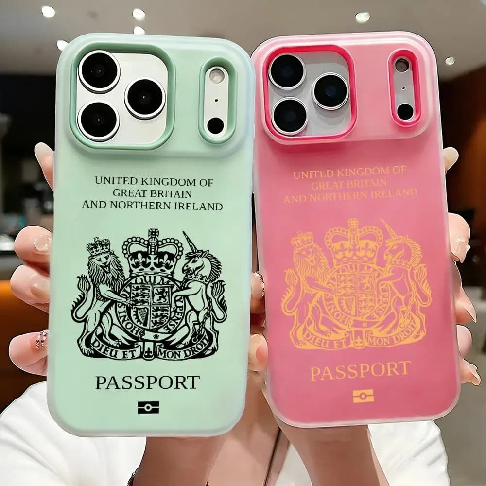 Custodia per telefono British Passport, sottile e trasparente, in gel, per Phone 17-12, cover morbida in TPU antiurto e anti-ingiallimento