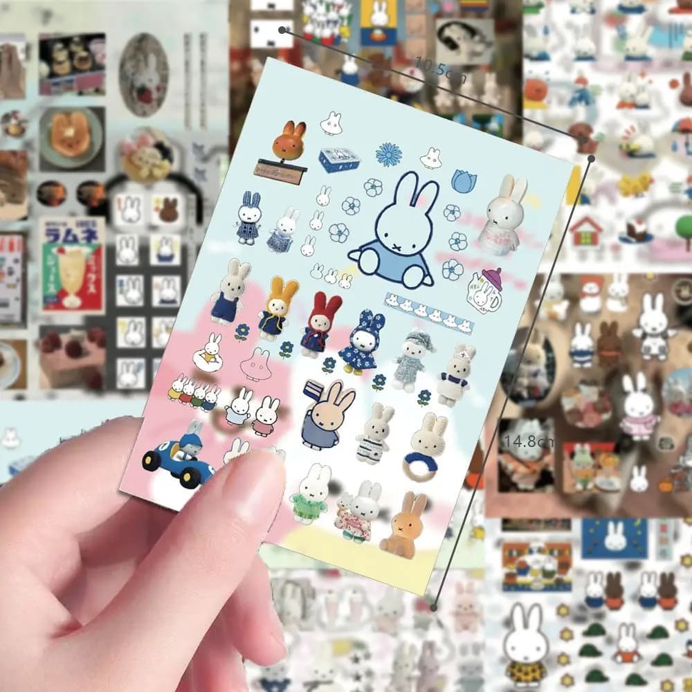 Kawaii Miffy Die Cut Stickers Cartoon Waterproof Vinyl Stickers Aesthetic Decor For Notebook Cup Luggage Skateboard Accessories