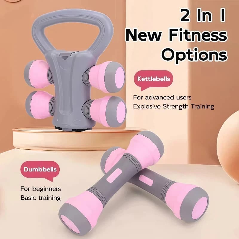 Fitness 2 in 1 Multifunctional Adjustable with Weights, Durable Material, Stackable Manubris for Strength Training and Core at Home