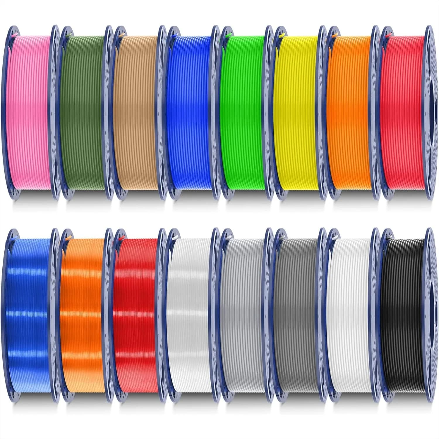 Set di Filamenti PLA in 16 Colori, 1,75mm per Stampante 3D, Bobine da 0,25kg Confezionate Singolarmente Sottovuoto, 4kg Totali con 4 Bobine