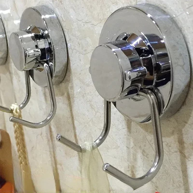 1pc Stainless Steel Removable Suction Cup Shower Vacuum Suction Cup Towel Hanger Bathroom Kitchen Wall Door Single DoubleTriple