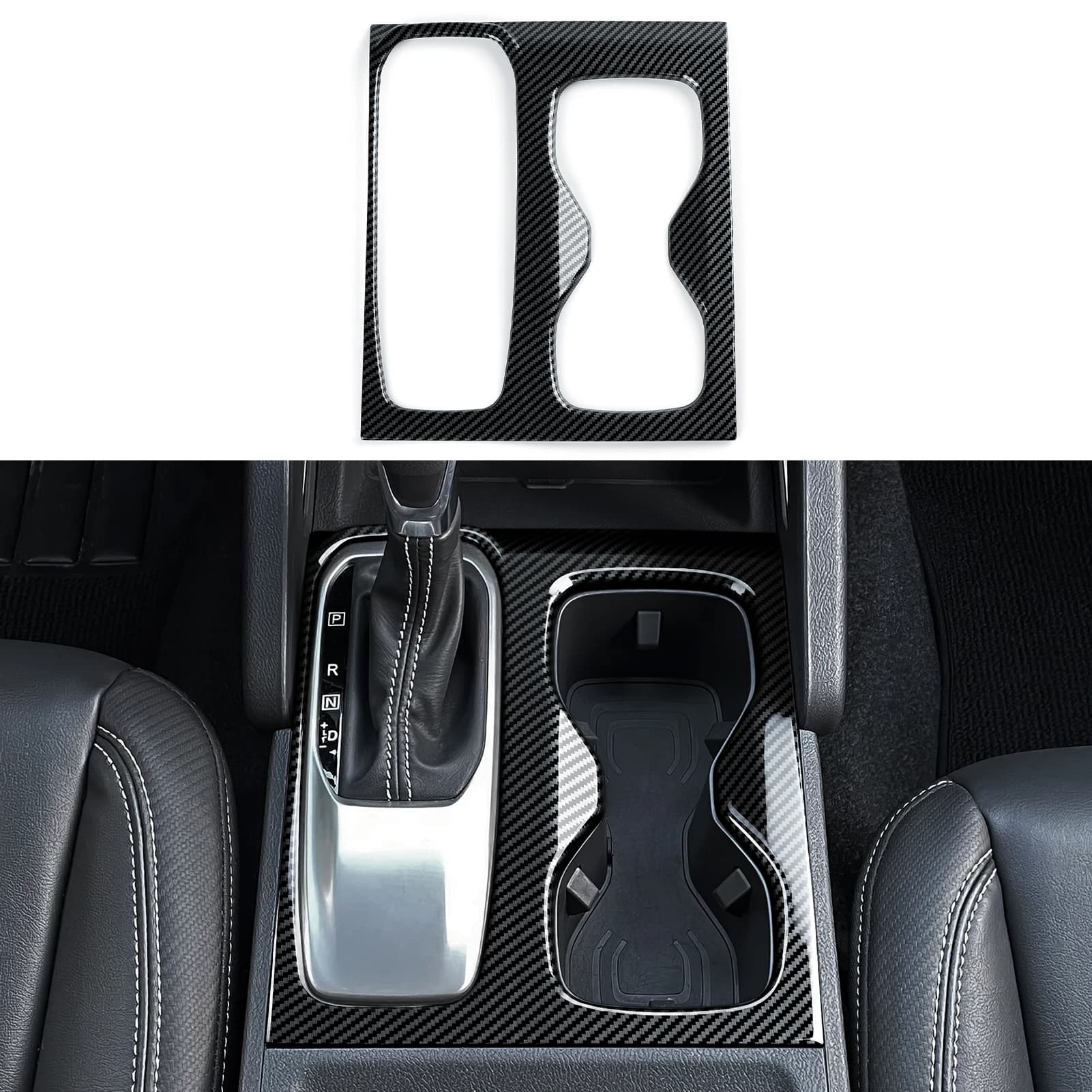 ABS Carbon Fiber Interior Sticker. Car Center Console Gear Shifter Panel. For Nissan Frontier (2022-2026) Trim Accessories.