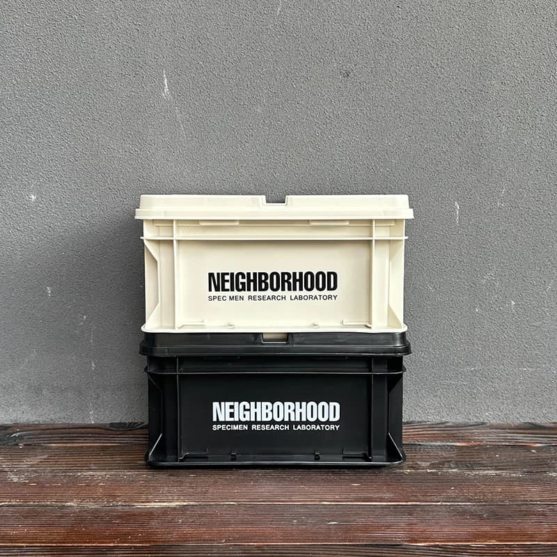 Scatola portaoggetti in plastica stile industriale NBHD, di tendenza, impilabile, con pannello in acrilico, organizer da scrivania e per camera da letto