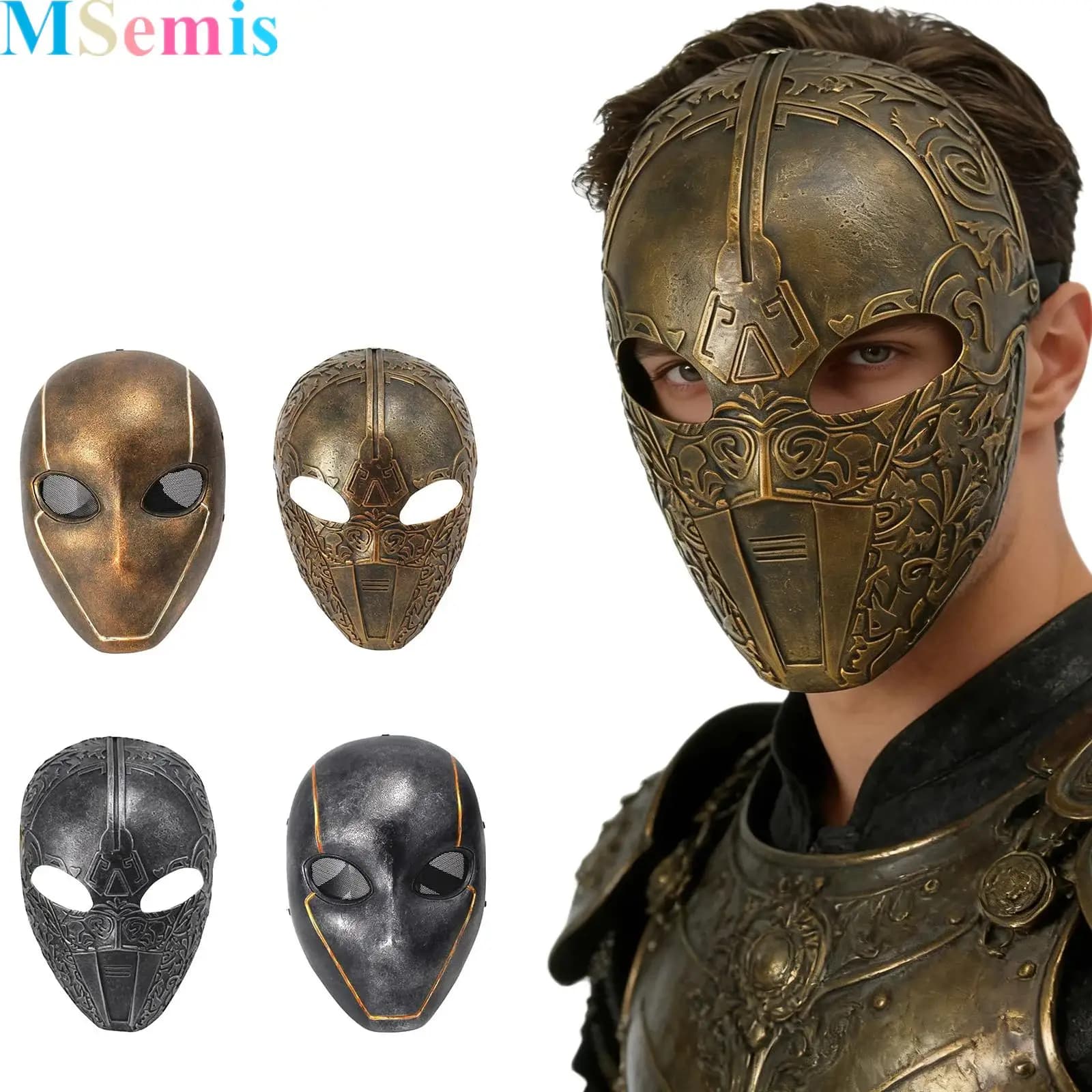 Warrior Role Play Mask Home Decoration for Halloween Masquerade Carnival Theme Party Costume Ball