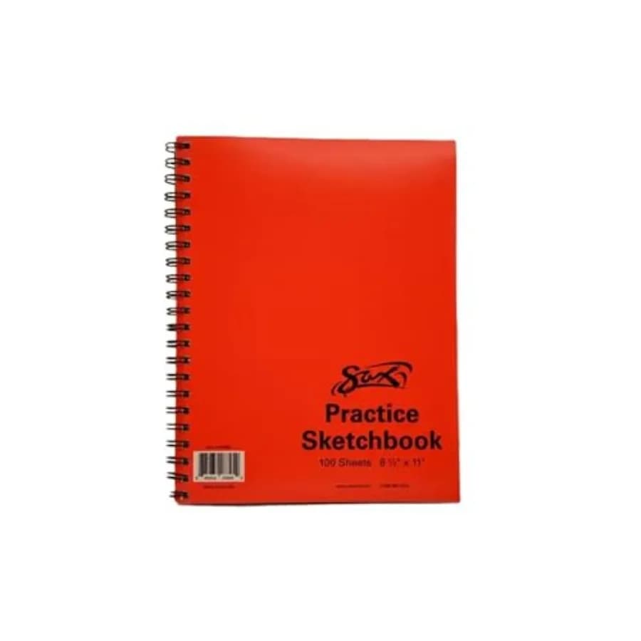 457568 Spiralbound Practice Sketchbook - 8 1/2 x 11 Inch - 100 Sheets per Pad - White