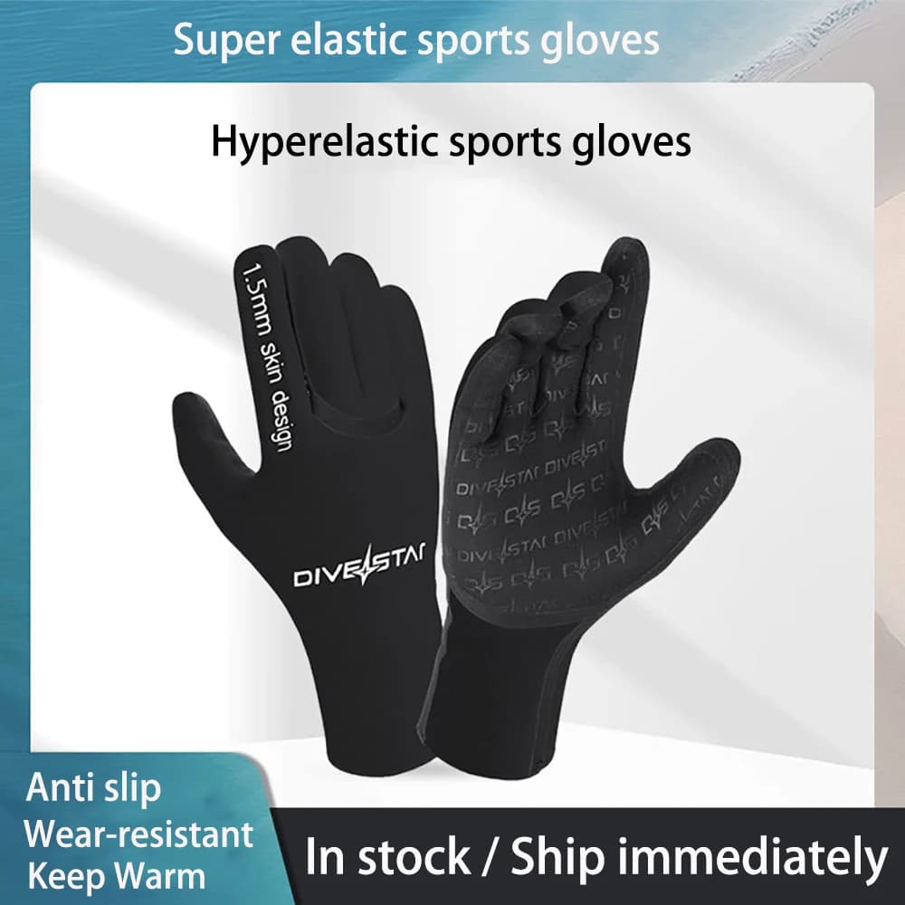 Guanti in neoprene super elastici da 1,5 mm Immersione Surf Pesca subacquea Snorkeling Guanti sportivi caldi Moda Surf Surf Guanti da sub