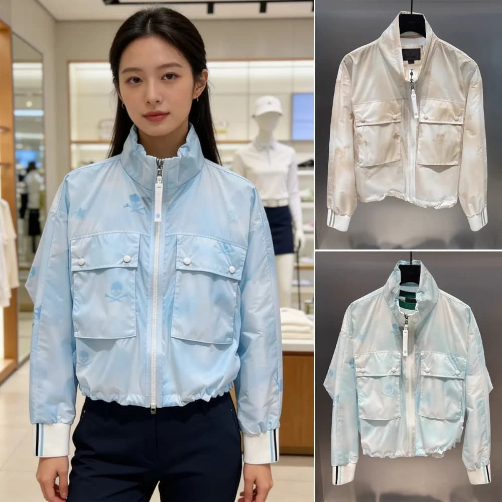 2026 Summer Korean Style Lightweight Jacket for Women Golf Stand Collar Zipper Breathable UV Protection Casual Daily Tennis Top