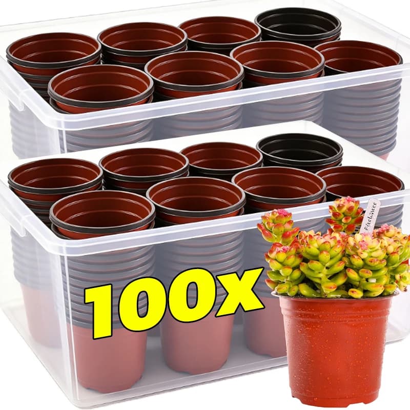 20/100 Pezzi Vasi per Semina Morbidi, Vasi da Vivaio, Fioriere in Plastica, Contenitori per Coltivazione, Accessori per Giardino e Crescita Piante