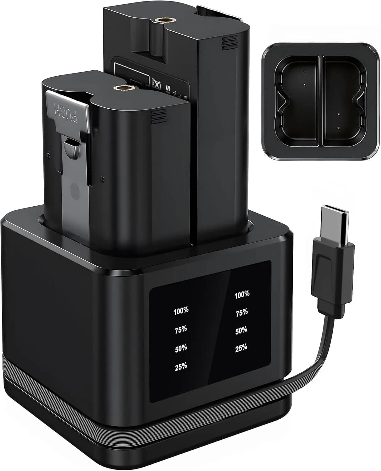 Confezione da 2 batterie di ricambio da 7200 mAh con caricabatterie LCD per Ring Doorbell, compatibili con Video Doorbell 2/3/4/Pro