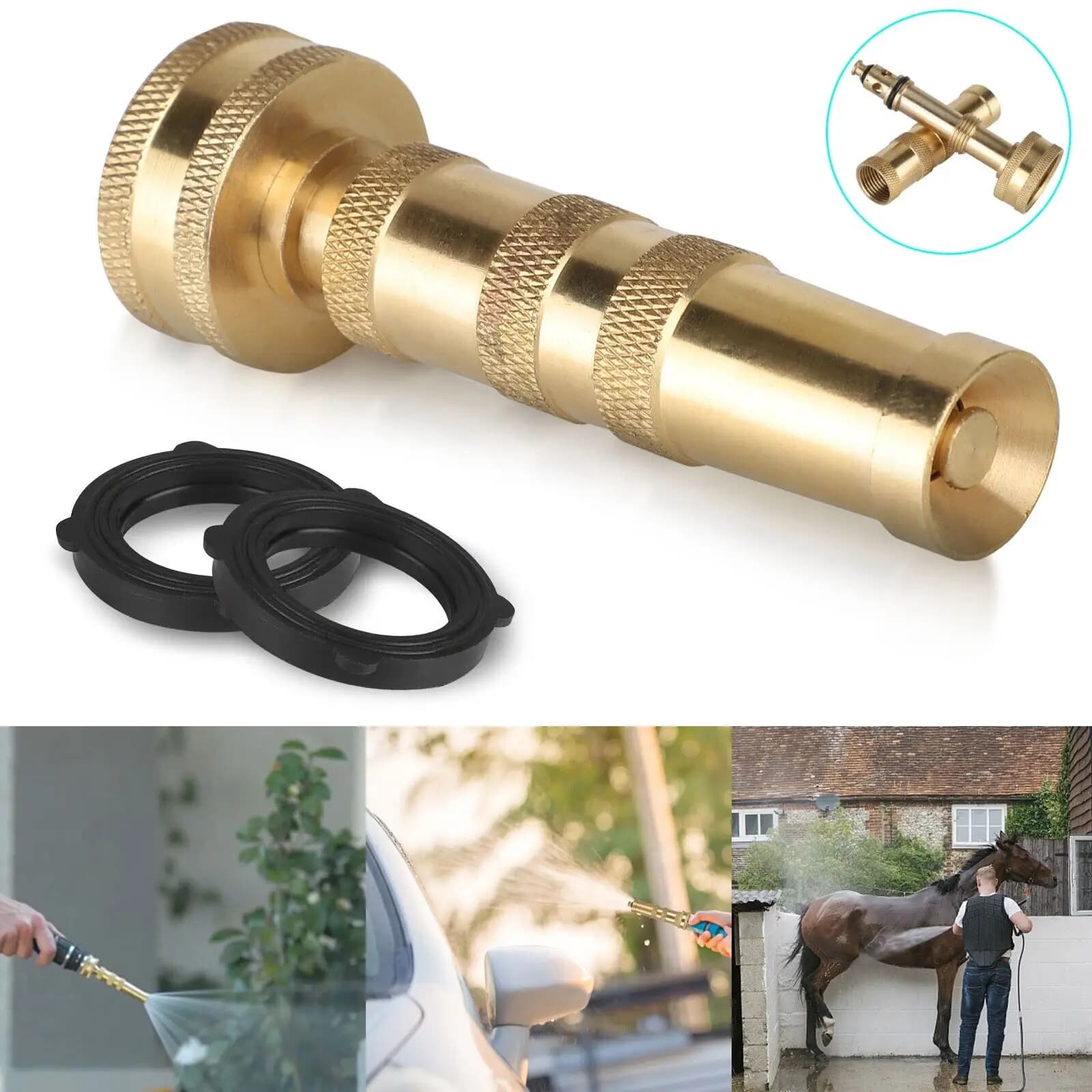 High Pressure Brass Water Spray Gun Sprinkle Quick Connector Home Pipe Accessory for Adjustable Pressure Garden Sprinkler
