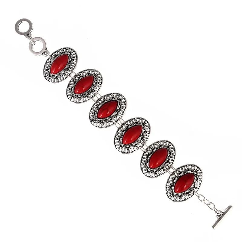 Braccialetti etnici vintage geometrici in pietra blu braccialetti per le donne Boho classici eleganti braccialetti regolabili regalo all'ingrosso di gioielli
