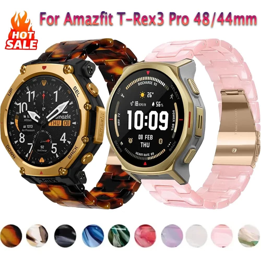 Resin Strap For Amazfit T-Rex3 Pro 48mm 44mm/Bip 6-5/Balance 2-1/Active 2-3 Comfortable Band For Huawei watch 5 GT6-5-4 Pro 46mm
