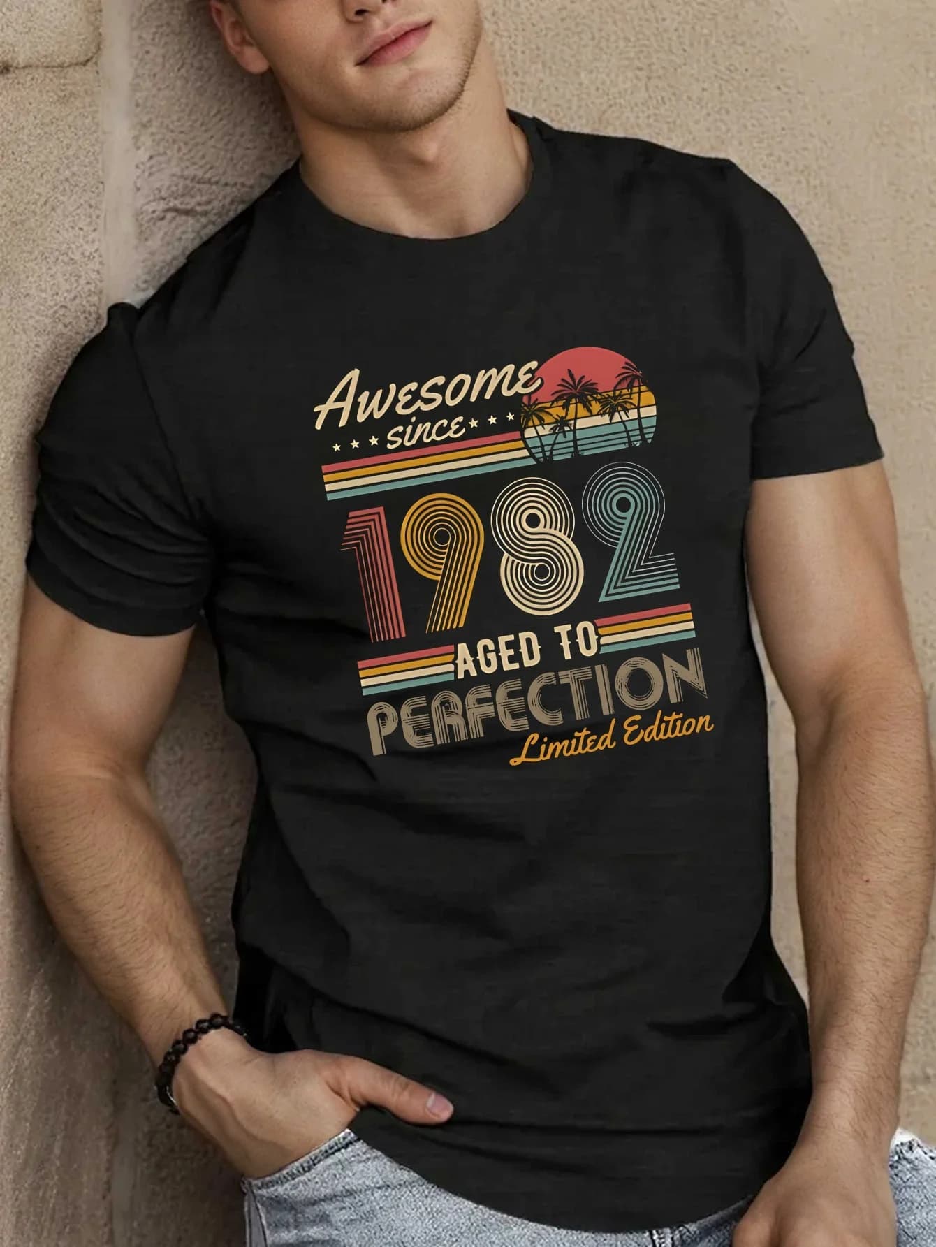 T-shirt estiva da uomo a maniche corte con stampa Legendary Figure in edizione limitata