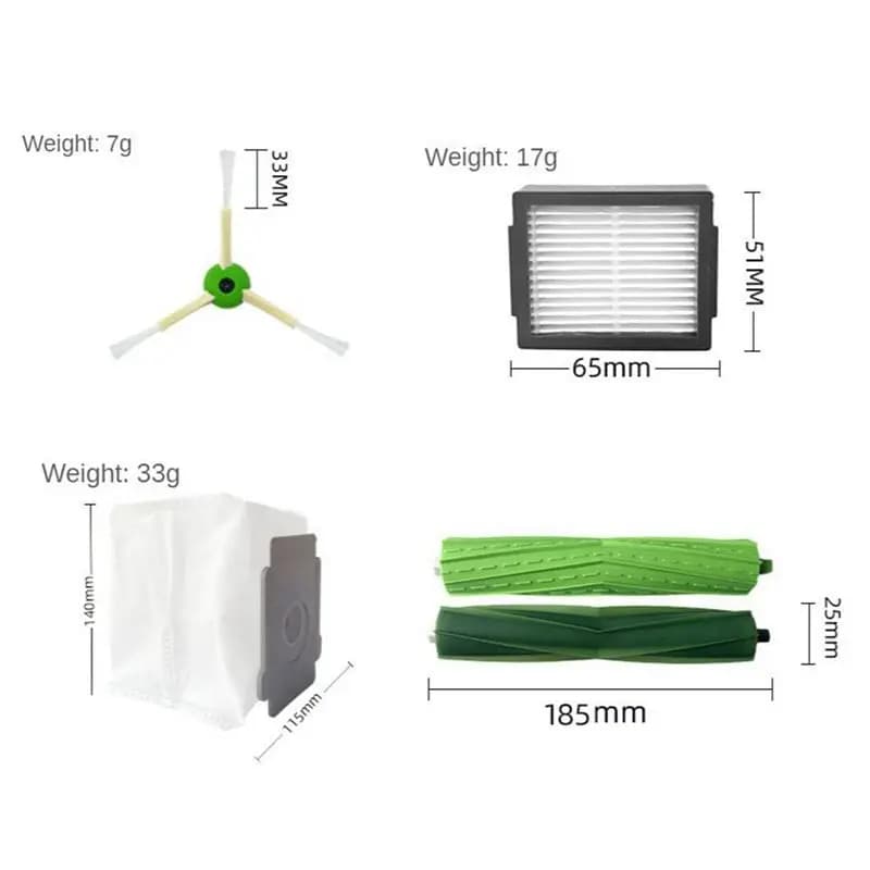 A03V 22Pcs for iRobot Roomba I7 I7+ E5 E6 Robot Vacuum Cleaner Accessories Roller Brush Side Brush Hepa Filter Dust Bag