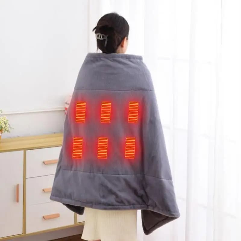 Copriletto riscaldato 59x33,5 pollici Coperta per pisolino riscaldata super morbida Poncho Avvolgente Coperta per colo elettrica regolabile Traspirante Indossabile
