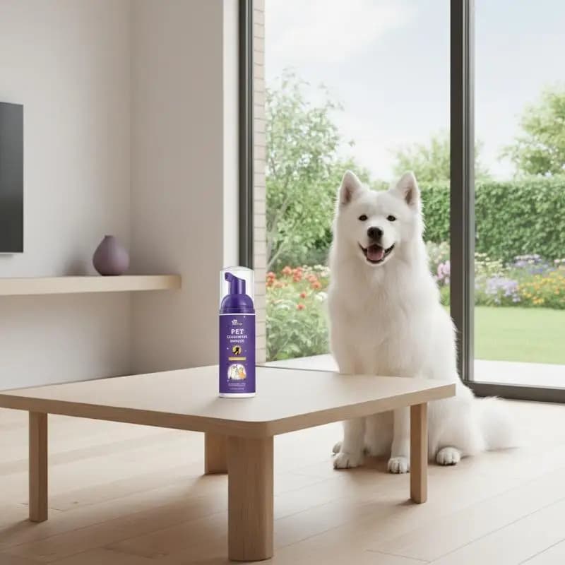 EelJoy Mousse Detergente per Animali Domestici, Formula Delicata, Elimina Odori, Lisciante per Pelo, Schiuma per Lavaggio a Secco per Cani e Gatti