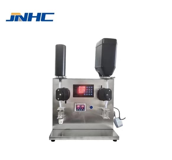LRDB-2A High Precision Semi-automatic UV Gel Nail Polish Mascara Glue Remover Bottle Double Nozzle Liquid Filling Machine Pump