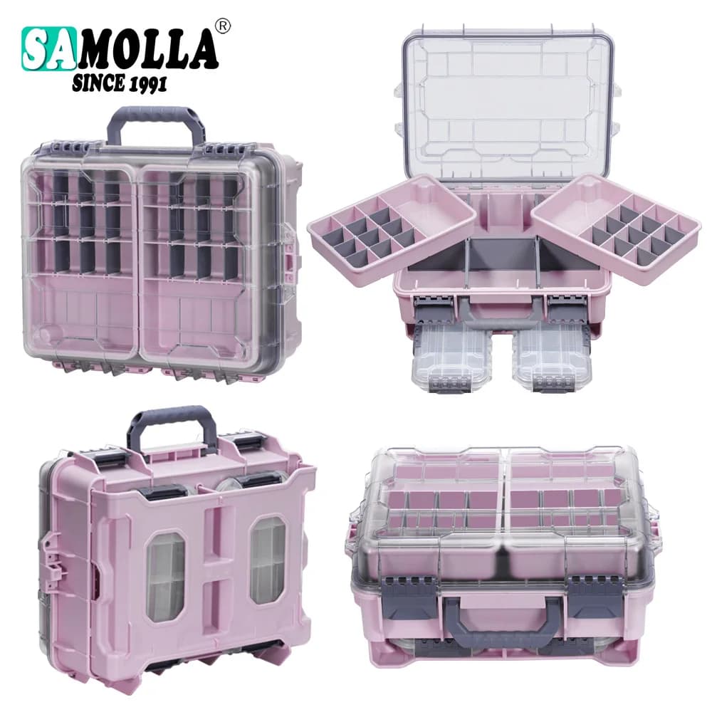 Plastic folding boxes, bag bait, organizer, toolbox, fishing accessories