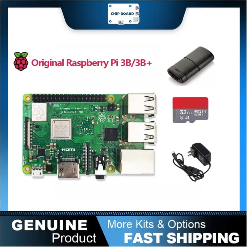 Kit Originale Raspberry Pi 3 Modello B /3B+ Plus BCM2837 1.2G, Raspberry Pi 3 B+ con WIFI 2.4G & 5G, Bluetooth 4.2 e PoE