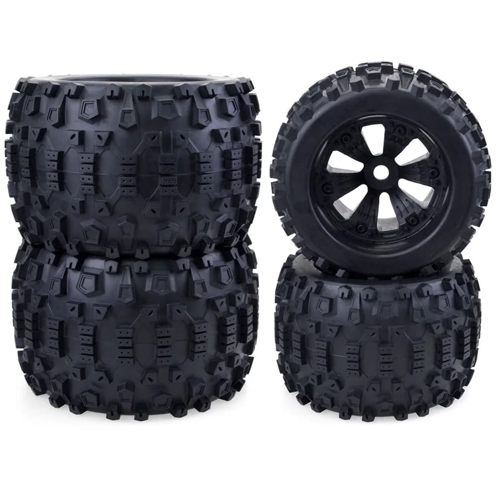 4PCS 1/8 Ruote Pneumatici 170mm 165mm Pneumatico Weel 17mm Mozzo Esagonale Spugna di Gomma per 1/8 RC Auto Monster Truck Buggy ARRMA Traxxas