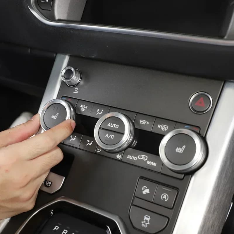 Per Land Rover Evoque 2012-2018 In Lega di Alluminio Argento/Rosso Auto Aria Condizionata Manopola Del Volume Anello Trim Accessori Per Interni Auto