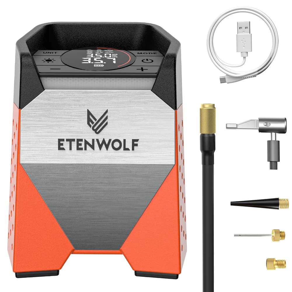 ETENWOLF S3C Cordless Air Compressor 7800mAh Car Tire Inflator for Cars, Motorcycles, Bicycles Balls Fsat Inflation