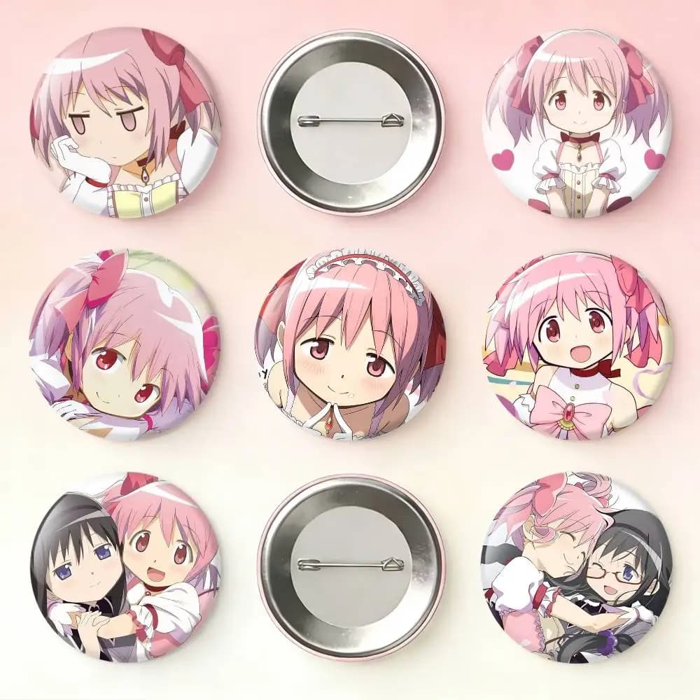 Distintivi P-Puella M-Magi Madoka M-Magica Rotondi da 25, 32, 44, 58, 75 mm per Fan, Regali per Amici, Spilla Souvenir